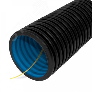 Труба гофрированная двустенная ПНД гибкая тип 450 (SN12) стойкая к ультрафиолету с/з черная d90 мм  (50м/уп)
