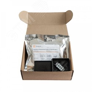 Коробка распределительная двухкомпонентная (HF) в комплекте с компаундом и с 4-кл. зажимами, сечение до 1,5 мм, 80х80х40 черная