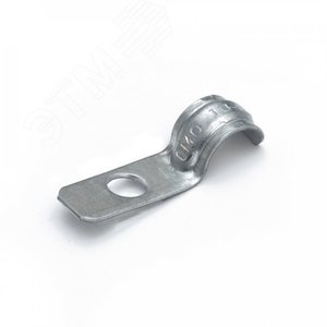 Изображение товара Скоба металлическая однолапковая усиленная противопожарная СМОУ d10-11 мм отв. d 6,5 мм (100 шт/уп) (шт)