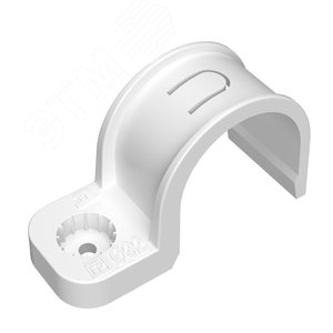 Крепеж-скоба пластиковая односторонняя для прямого монтажа белая в п/э д32 (25шт/375шт уп/кор)