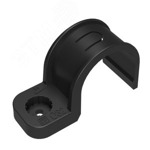 Крепеж-скоба пластиковая односторонняя для прямого монтажа черная в п/э д32 (25шт/375шт уп/кор)