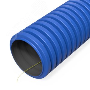 Труба гофрированная двустенная ПНД гибкая тип 750 (SN57) с/з синяя d32 мм (50м/уп)