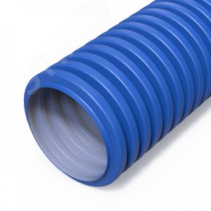 Труба гофрированная двустенная ПНД гибкая вентиляционная голубая (RAL 5012) d75 мм (50м/уп)