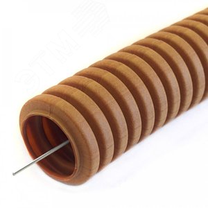 Изображение товара Труба гофрированная ПВХ легкая 350 Н бук с/з d32 мм (25 м/уп) Промрукав (м)