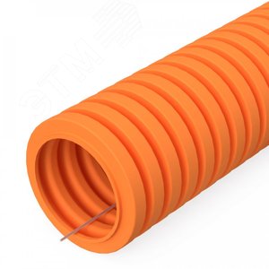 Труба гофр ПВХ легкая 350 Н оранжевая с/з d20 мм  (100 м)