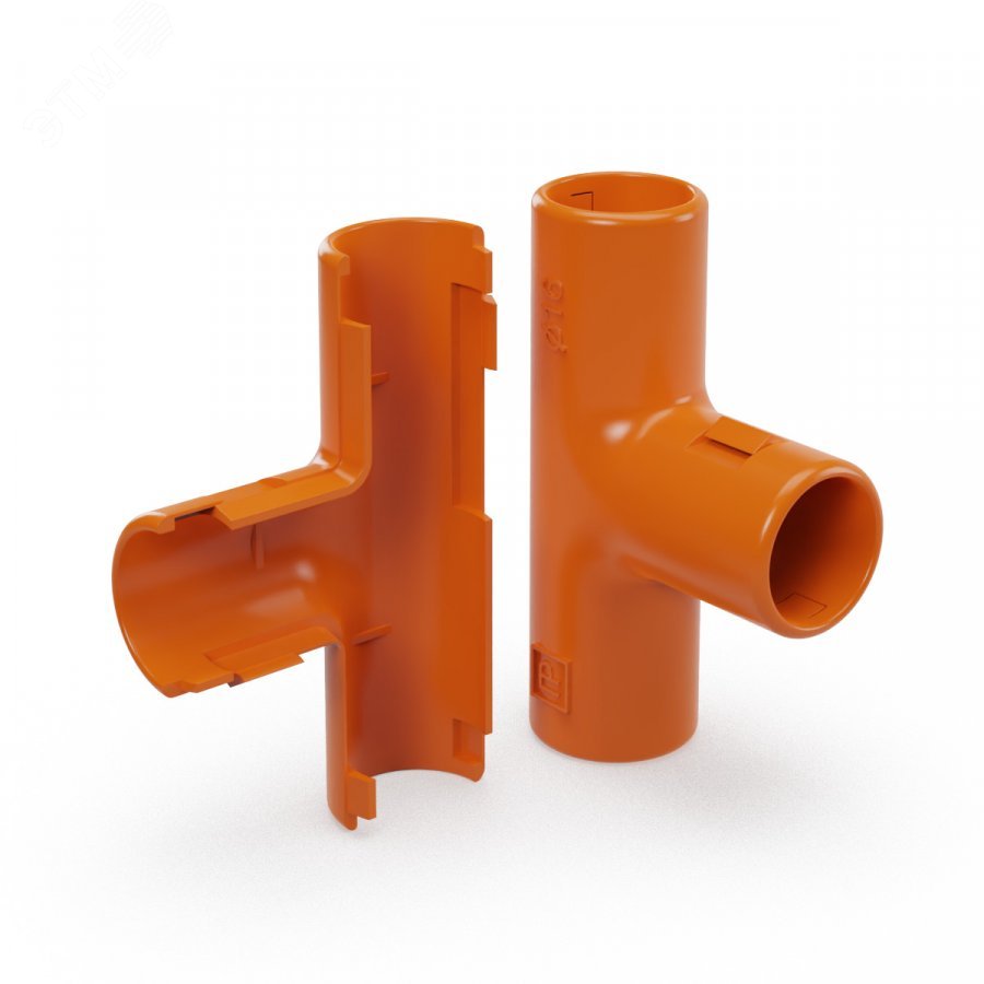 Изображение товара Тройник разборный оранжевый d16 мм (70шт/700шт уп/кор) (шт)