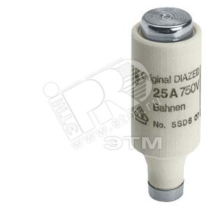 Изображение товара Плавкая вставка DIAZED 750В DC 63А быстродействующая для ж/д систем
