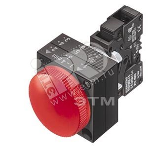 Индикатор круглый с матовой линзой + встроенный светодиод 230V AC красный с держателем 3SB3252-6AA20 SIEMENS