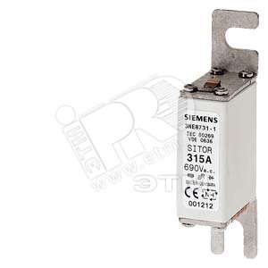 Изображение товара Вставка плавкая SITOR DIN 43653 типоразмер 00 100A AC 690V 80мм (шт)