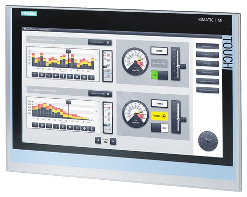 Панель оператора SIMATIC HMI TP1900 Comfort 19'', 16 млн цветов, интерфейс Profinet, интерфейс MPI/PROFIBUS DP, пользовательская память 24 МБ, WEC 2013, настройка в среде WinCC Comfort V14 SP1 с HSP 6AV2124-0UC02-0AX1 SIEMENS