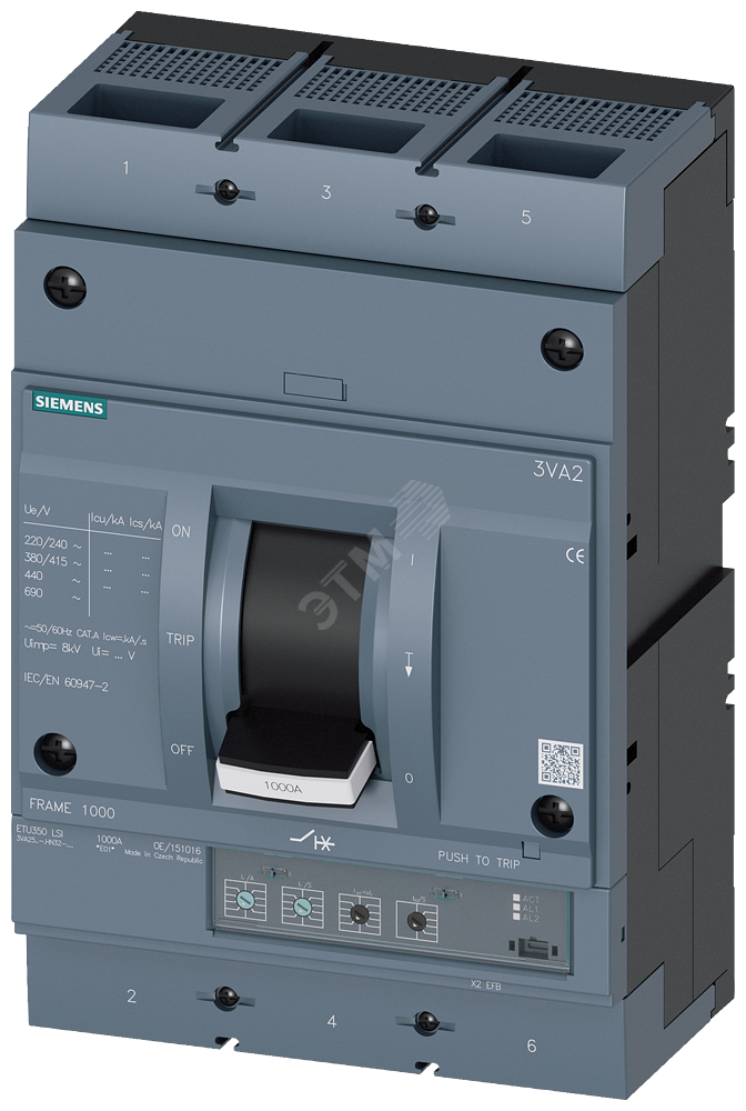 Автоматический выключатель 3VA2 IEC Frame 1000 Switching capacity class