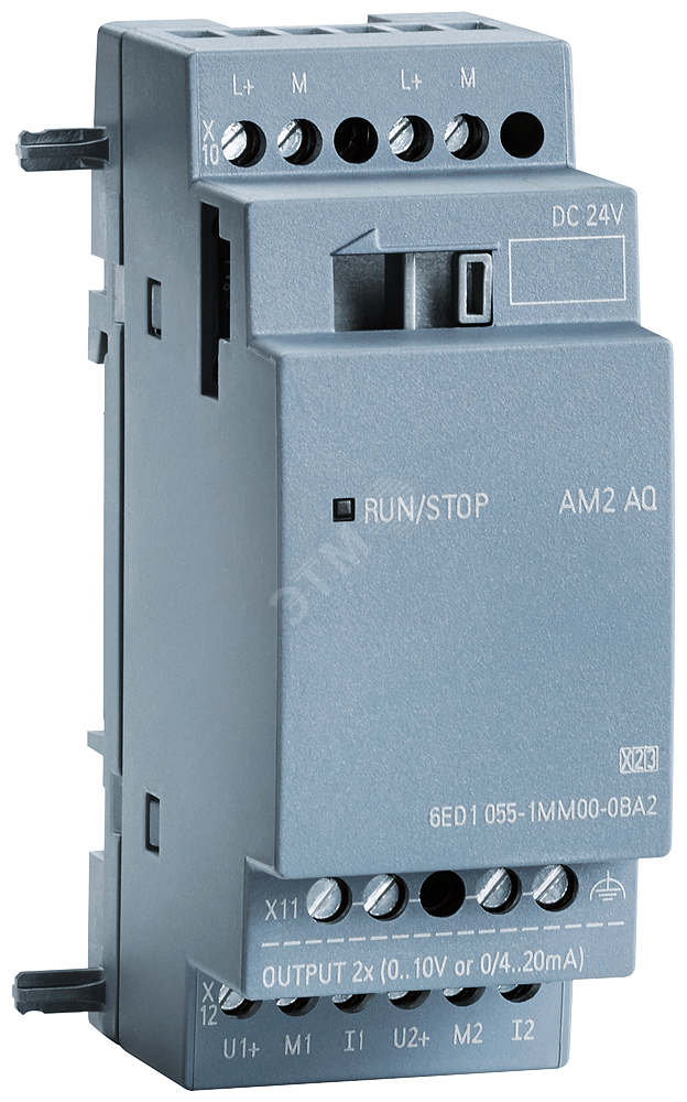 Изображение товара Модуль расширения SIPLUS LOGO! AM2 AQ для системы LOGO! 8, напряжение 24В DC