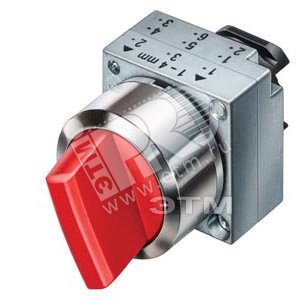 22MM METAL ROUND ACTUATOR: SELECTOR SWITCH LATCHING 2 SWITCH POSITIONS O-I NON-ILLUMINATED WITH HOLDER RED Z= 50 UNITS PACKED