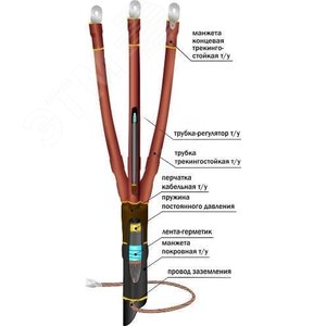 Муфта кабельная концевая 10ПКВТпб-3х(70-120)/800ммбез наконечников