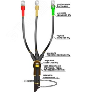 Изображение товара Муфта кабельная концевая 1ПКВ(Н)ТпбНнг-LS-3х(150-240) с наконечниками болтовыми (шт)