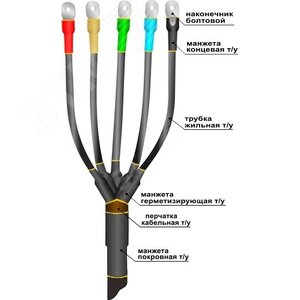 Муфта кабельная концевая 1ПКВ(Н)ТпНнг-LS-5х(150-240) с наконечниками болтовыми - фото 1