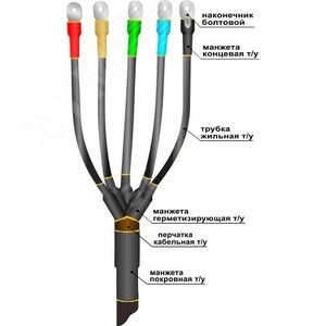 Муфта кабельная концевая 1ПКВ(Н)ТпНнг-LS-5х(16-25) с наконечниками болтовыми