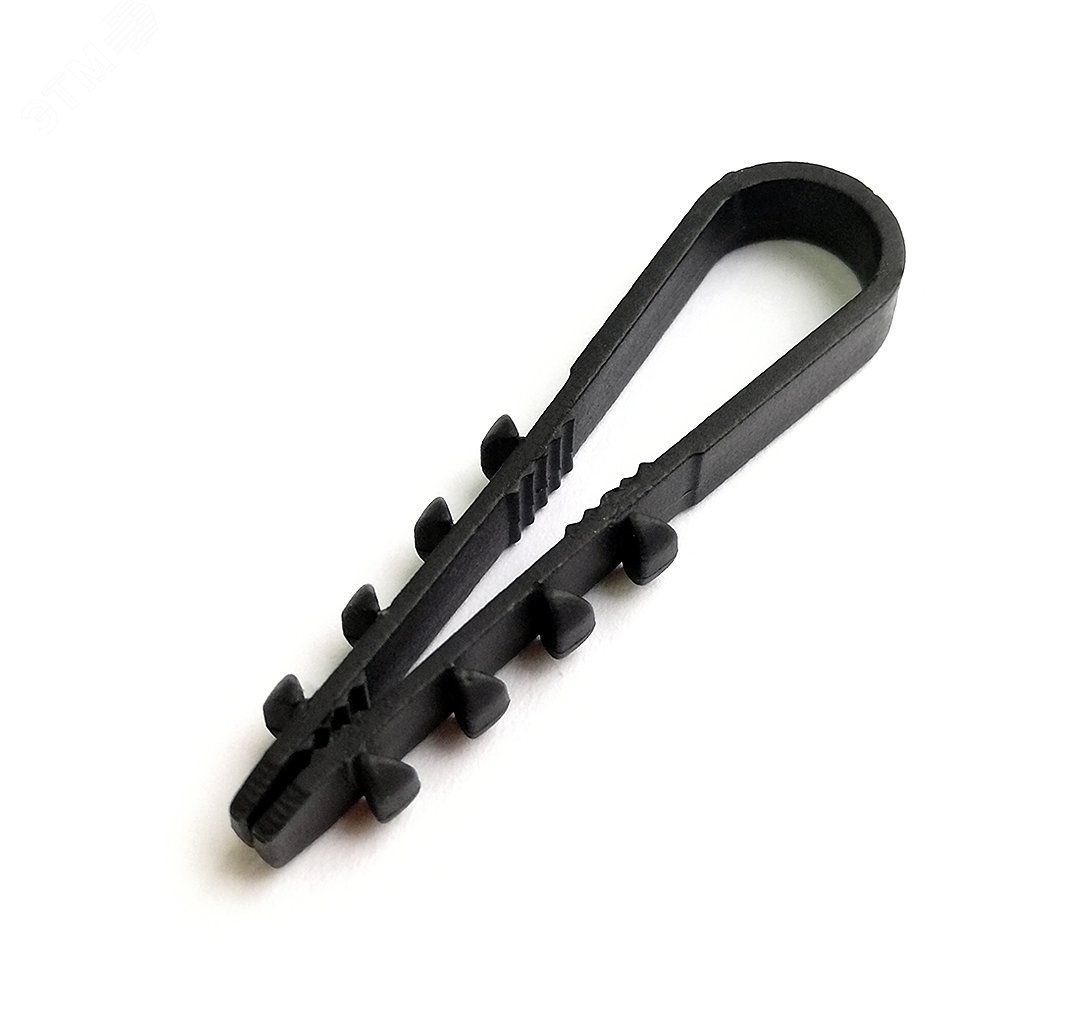 Изображение товара Дюбель-хомут 5-10мм для кругл. кабеля, черный (50шт). (упак)