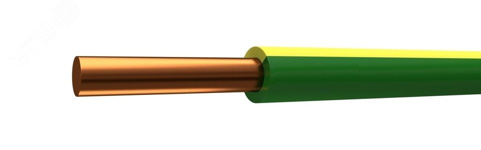 Провод ПУВ 1х2.5 желто-зеленый однопроволочный РЭК/Prysmian