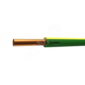 Провод ПУВ 1х10 желто-зеленый однопроволочный РЭК/Prysmian