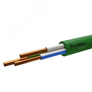 Кабель силовой ППГнг(А)-HF 3х1.5-1 AFUMEX цвет оболочки зеленый РЭК/Prysmian