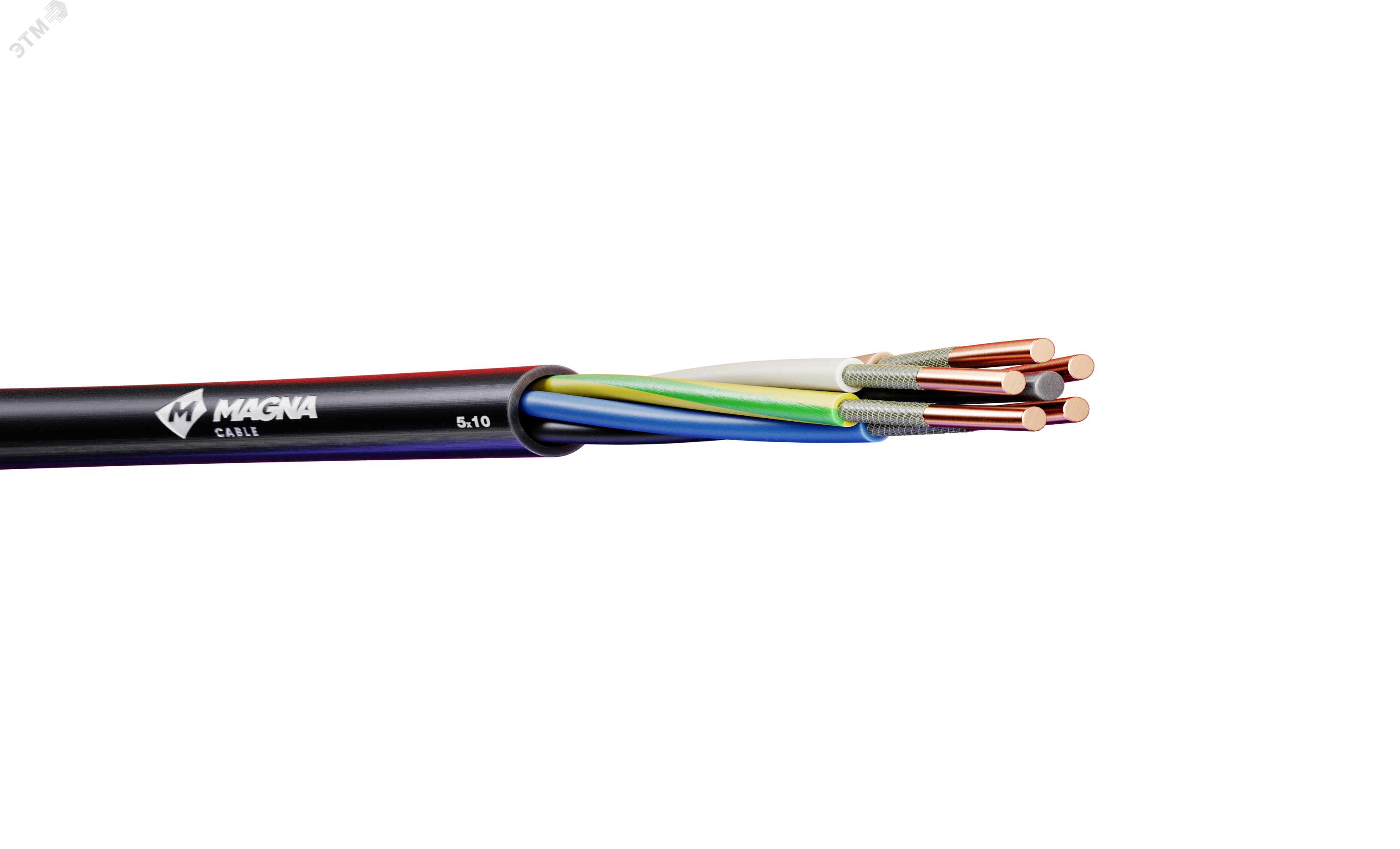 Изображение товара Кабель ППГнг(А)-FRHF 5х10 ок 0,66 кВ для стационарной прокладки Россия МАГНА