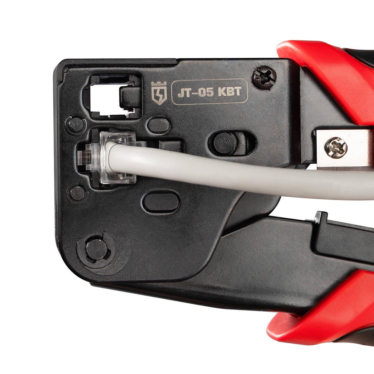 Пресс-клещи для RJ разъемов JT-05 серия ПРОФИ Кримпер с 2 встроенными модулями для обжима RJ-45, RJ-12, RJ-11