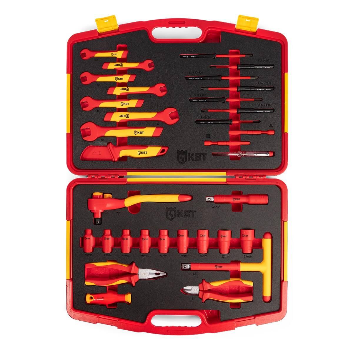 Набор диэлектрического инструмента НИИ-04 серия ПРОФИ торцевые шестигранные головки с трещоткой для работ под напряжением до 1000 В, стандарт VDE