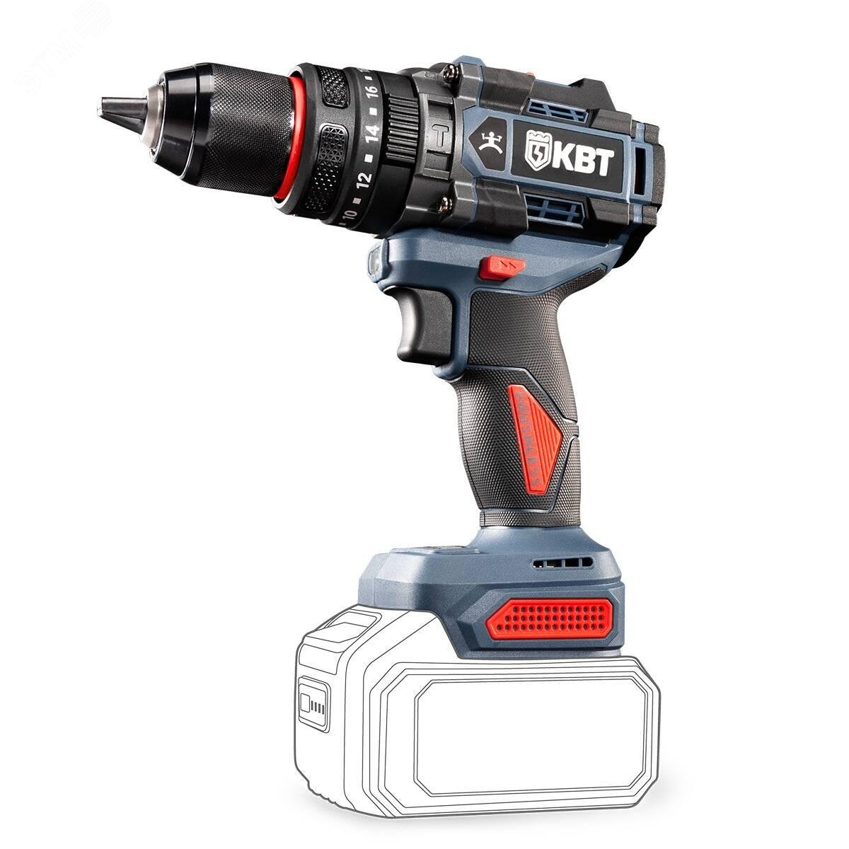 Изображение товара Дрель-шуруповерт ударная КВТ DB-20-160 серия ПРОФИ без АКБ и ЗУ