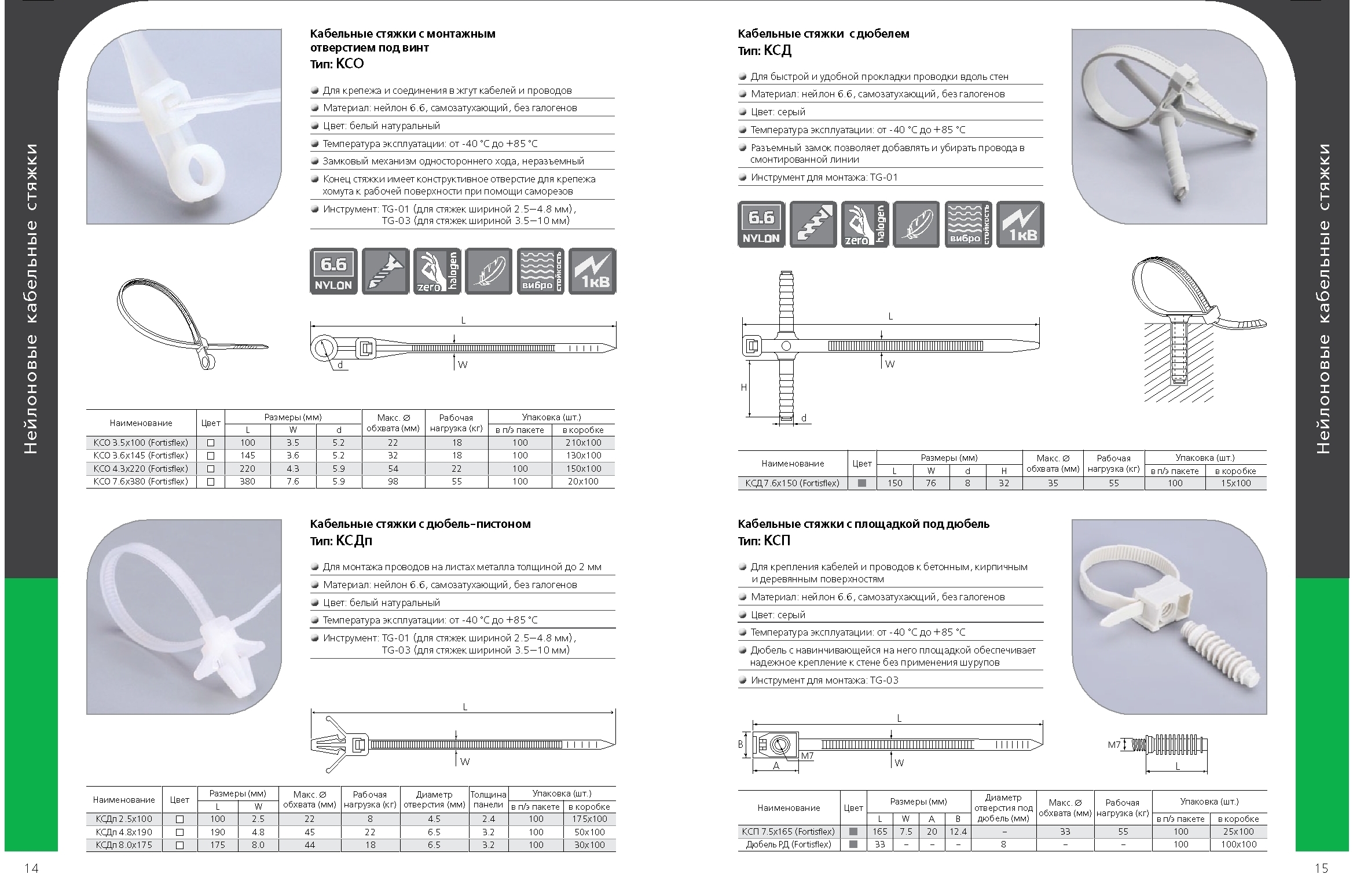 Купить Стяжки с дюбелем КСД 7.6х150 (б) (100шт.) (Fortisflex ...