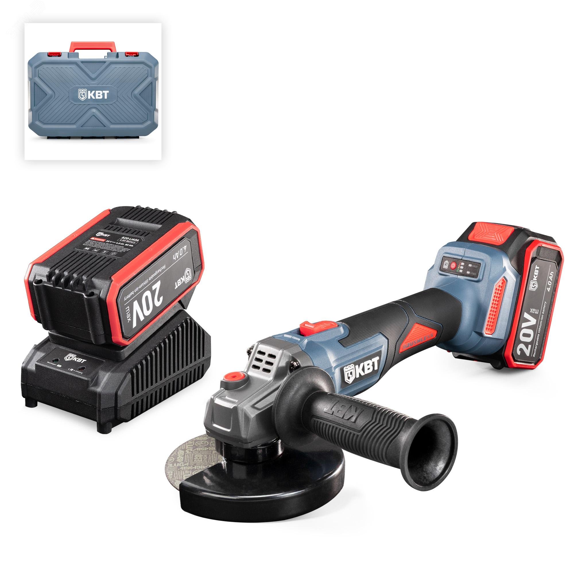 Изображение товара Аккумуляторная угловая шлифмашина УШМ GB-20-125 Бесщеточная КВТ