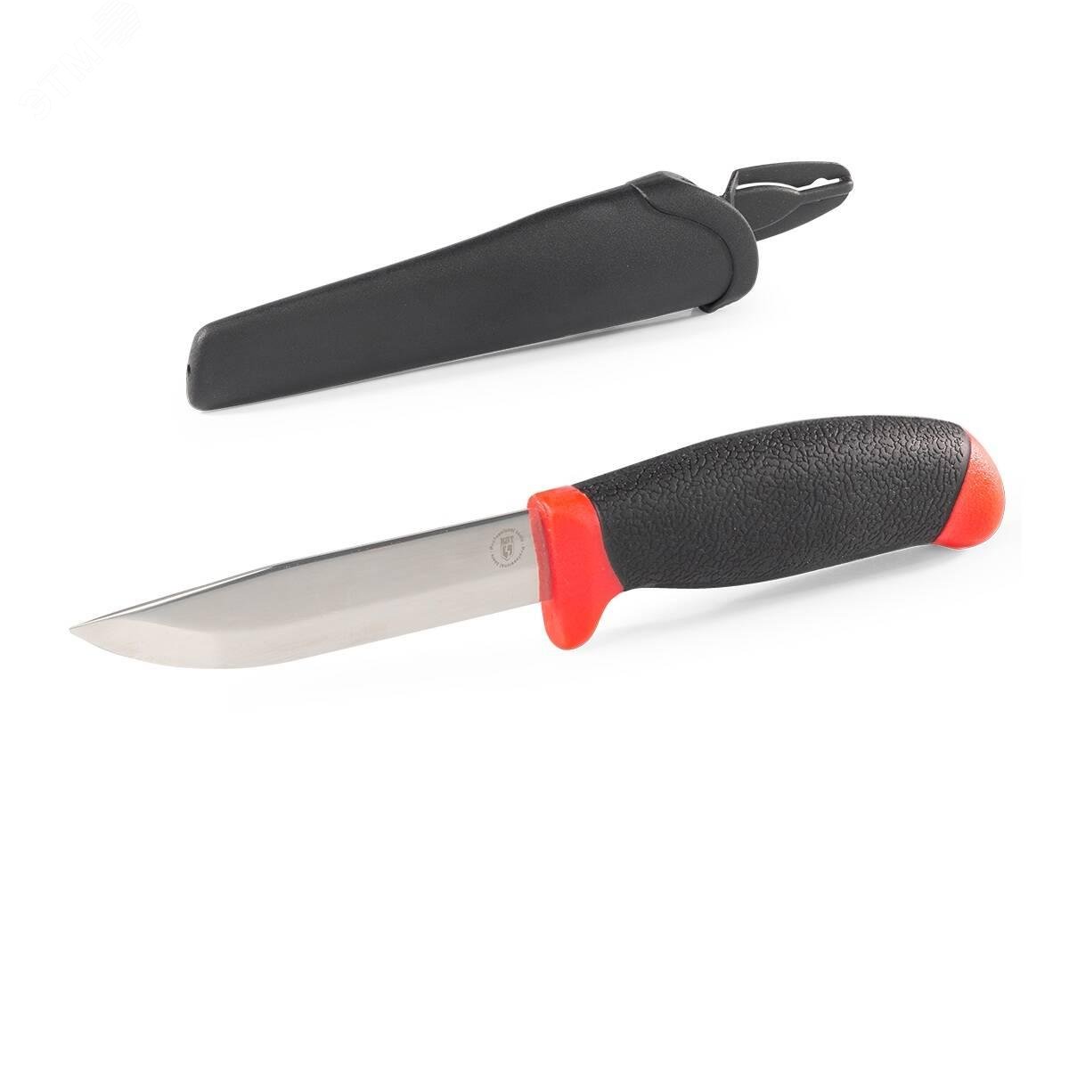 Изображение товара Универсальный нож KF-01 серия ПРАКТИК из нержавеющей стали с пластиковой рукояткой