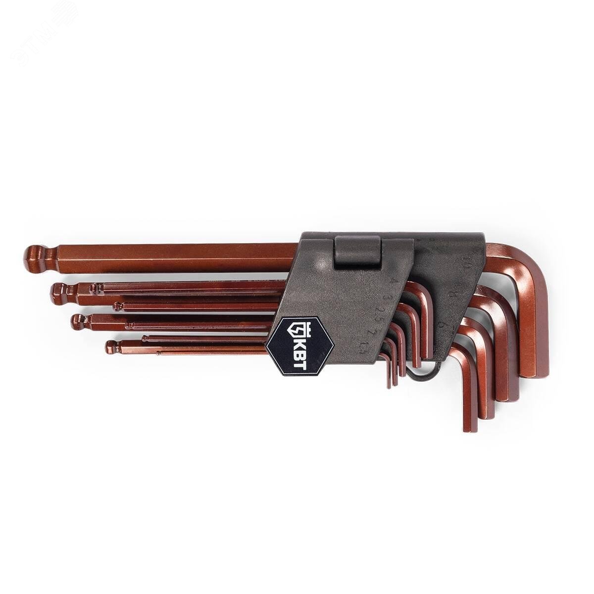 Изображение товара Набор шестигранных ключей с шаром КШ-9-S2 серия KBT-PROFESSIONAL (шт)