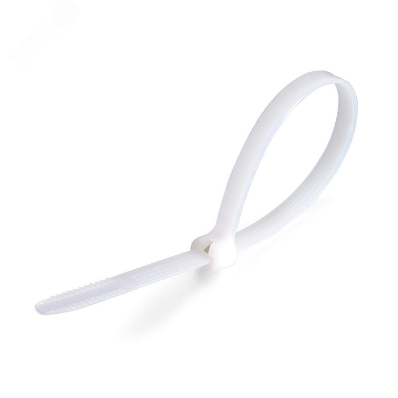 Изображение товара Нейлоновые стяжки КСЗ 5х250 белые 100 шт для крепления и маркировки