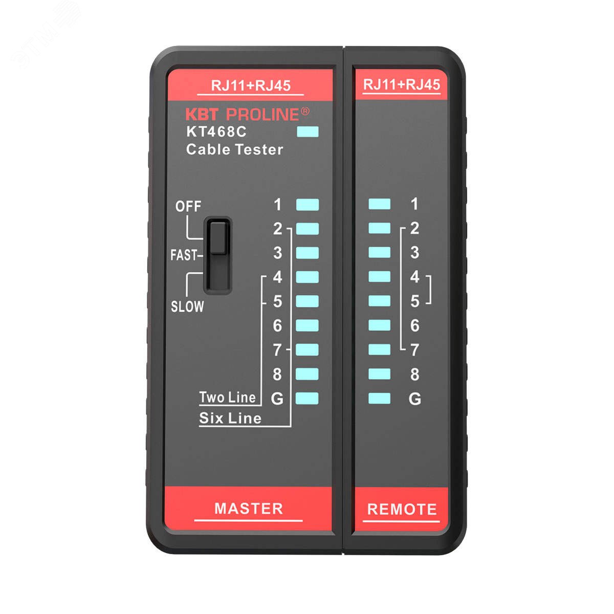 Изображение товара LAN-тестер кабельный KT 468С PROLINE для витой пары RJ45 RJ11 проверка