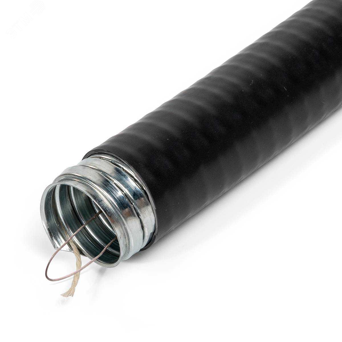 Изображение товара Металлорукав толстостенный МГ HEAVY DUTY 22 с протяжкой 50 м для скрытой и открытой проводки