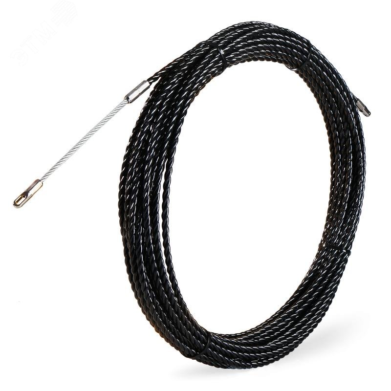 Изображение товара Протяжка из полиэстера PET-3-6.0/30 3000 мм черная КВТ для прокладывания кабелей