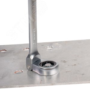 Ключ гаечный комбинированный трещоточный с шарниром 19 мм серия KBT-PROFESSIONAL - фото 8