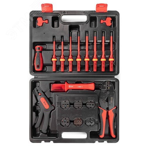 Изображение товара Набор СКМ-3 для опрессовки, снятия изоляци и монтажа резьбового крепежа серия ПРОФИ (шт)