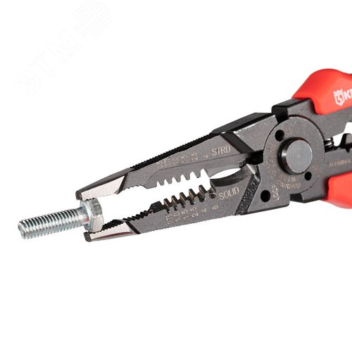 Мультитул-длинногубцы 205 мм серия ПРОФИ с функцией опрессовки, снятия изоляции и резки - фото 4