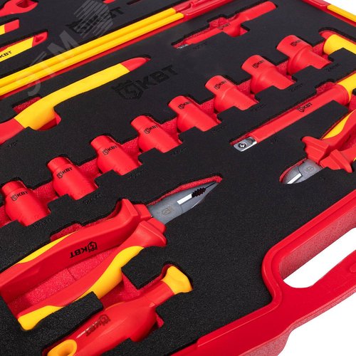 Набор диэлектрического инструмента НИИ-04 серия ПРОФИ торцевые шестигранные головки с трещоткой для работ под напряжением до 1000 В, стандарт VDE - фото 2