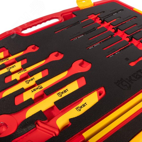 Набор диэлектрического инструмента НИИ-04 серия ПРОФИ торцевые шестигранные головки с трещоткой для работ под напряжением до 1000 В, стандарт VDE - фото 3