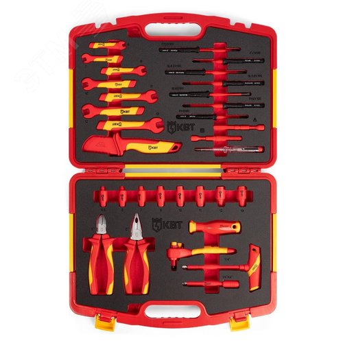 Набор диэлектрического инструмента НИИ-14 серия ПРОФИ торцевые шестигранные головки с трещоткой для работ под напряжением до 1000 В, стандарт VDE - фото 1