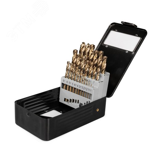 Набор сверл по металлу 1-13 мм НСС-25К серия ПРОФИ 25 шт., сталь М35 (Р6М5К5) кобальт и молибден - фото 3