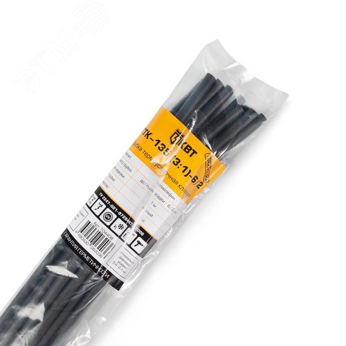 Изображение товара Трубка термоусадочная клеевая ТТК-135 (3:1)-6/2 черн (м)