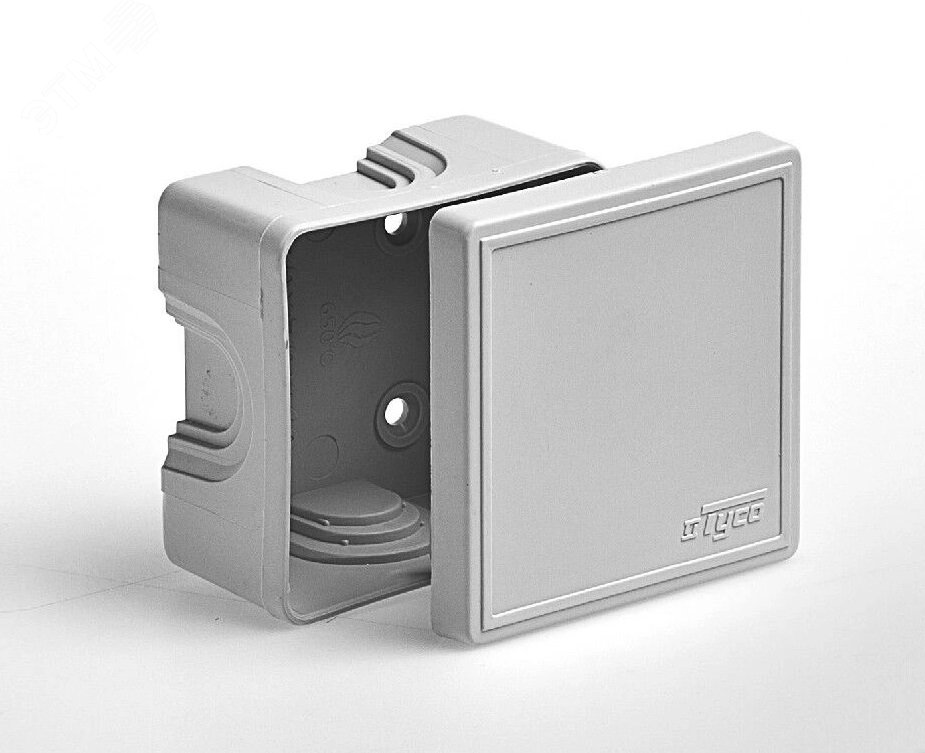 Изображение товара Коробка распаячная 70х70х40,для открытой проводки, серый (шт)