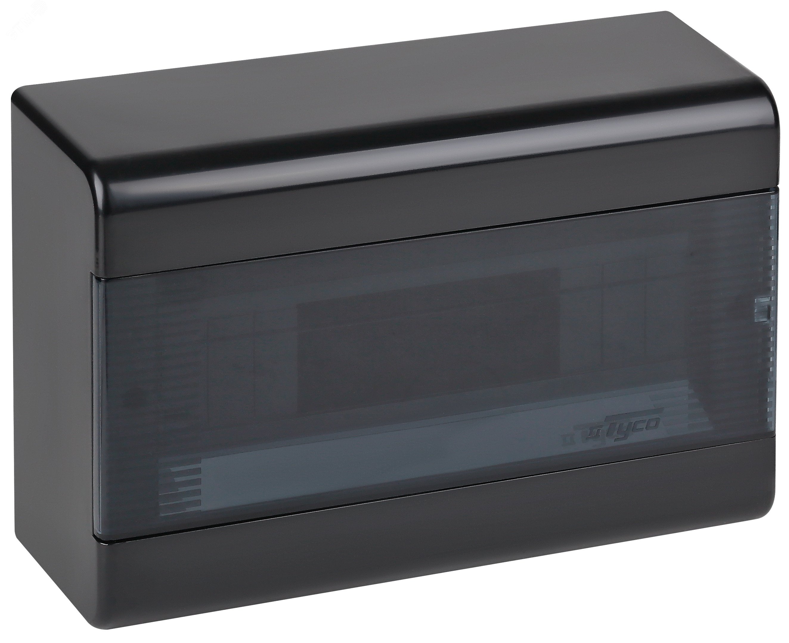 Изображение товара Щиток распределительный навесной на 12 модулей с дверцей черный IP40 ЩРн-П-12