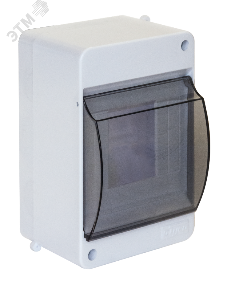 Изображение товара Щиток распределительный навесной на 4 модуля с дверцей белый IP40 (ЩРн-П-4) (шт)