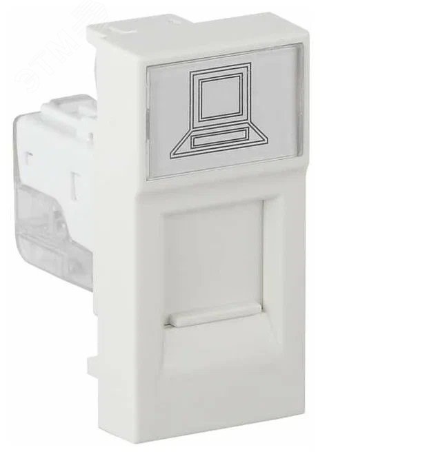 Изображение товара Модульная компьютерная розетка RJ-45 45х22, 5мм белая - надежное решение для сетевых систем