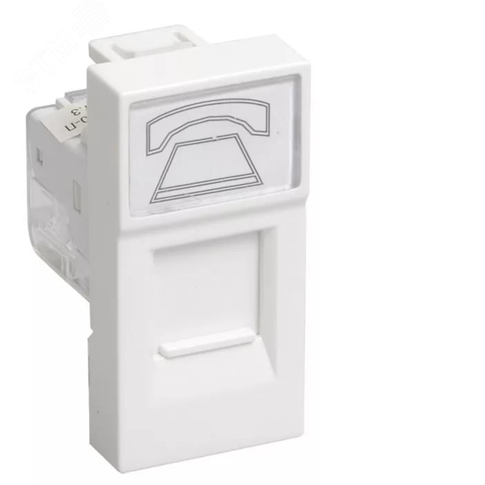 Изображение товара Розетка модульная телефонная RJ-11 45х22.5мм белая